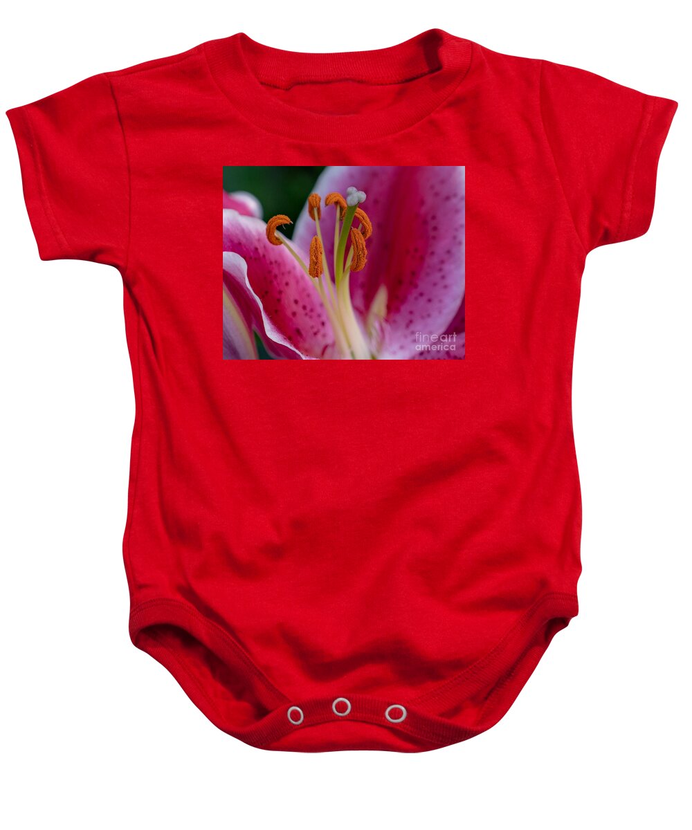Flower Baby Onesie featuring the photograph Pink Lily by Susan Rydberg