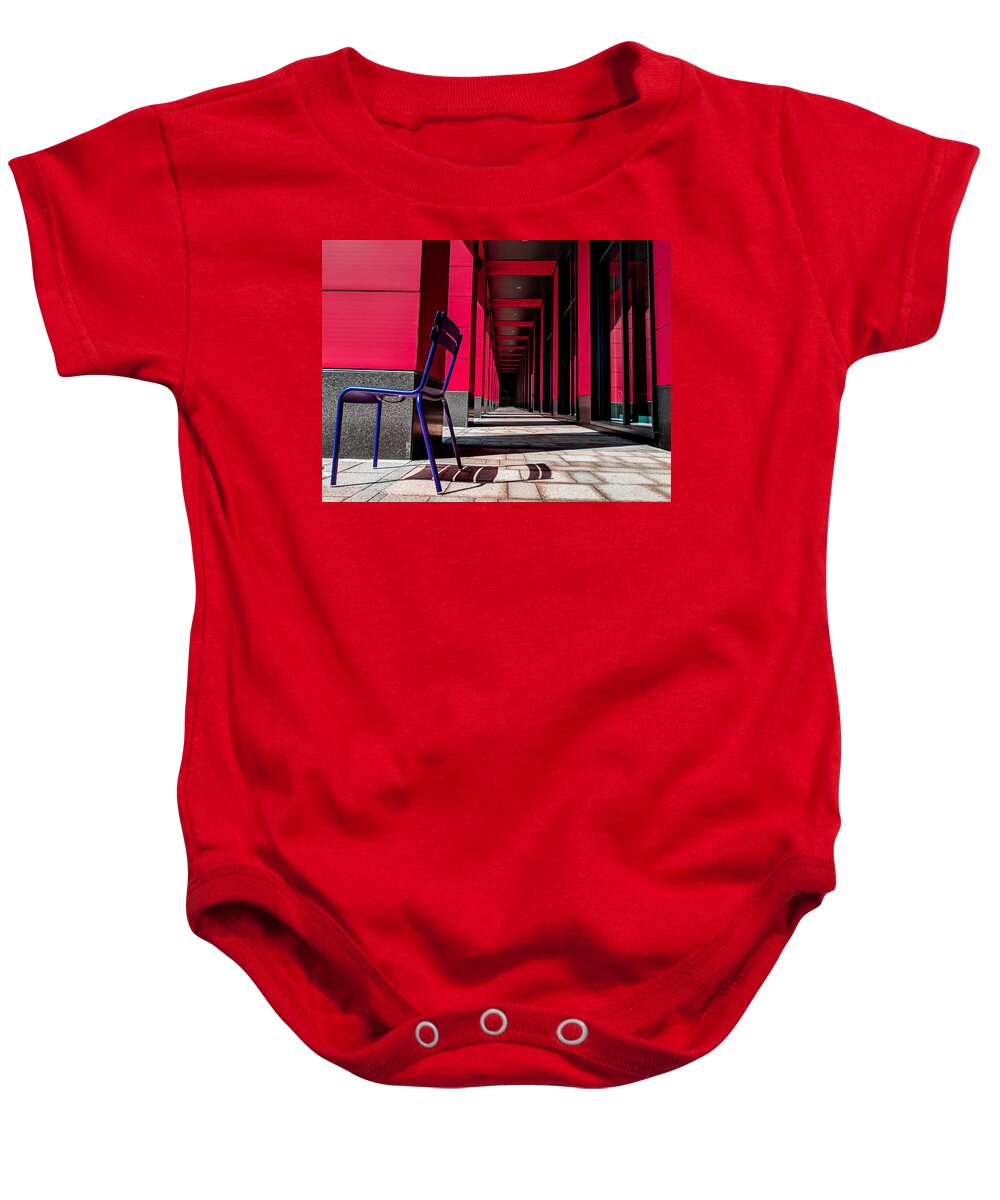 Red Baby Onesie featuring the photograph Red Corridor by Christopher Brown