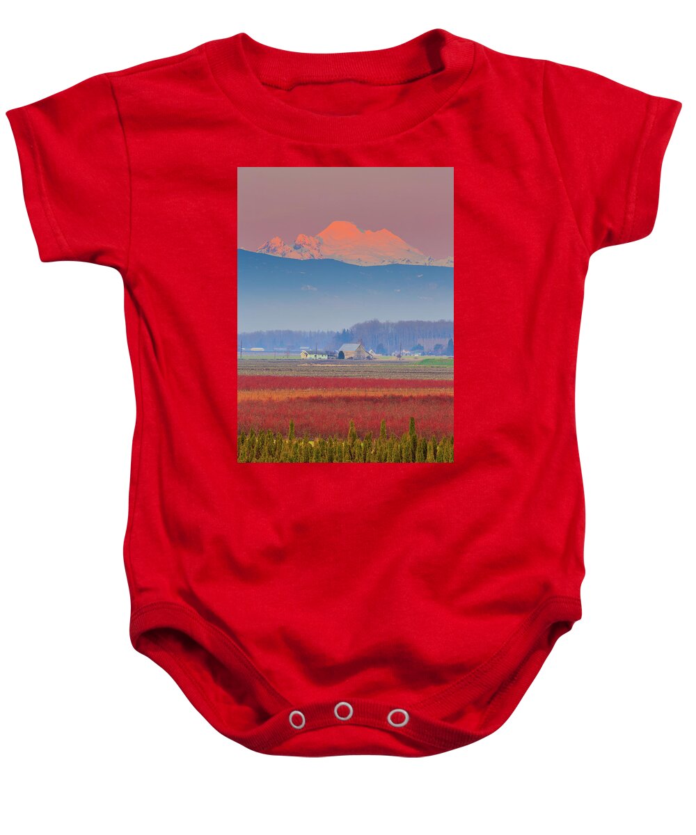 Skagit Valley Baby Onesie featuring the photograph Skagit Sunset by Briand Sanderson