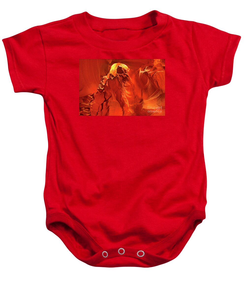 North America Baby Onesie featuring the photograph Slot Canyon Formations In Upper Antelope Canyon Arizona by Dave Welling