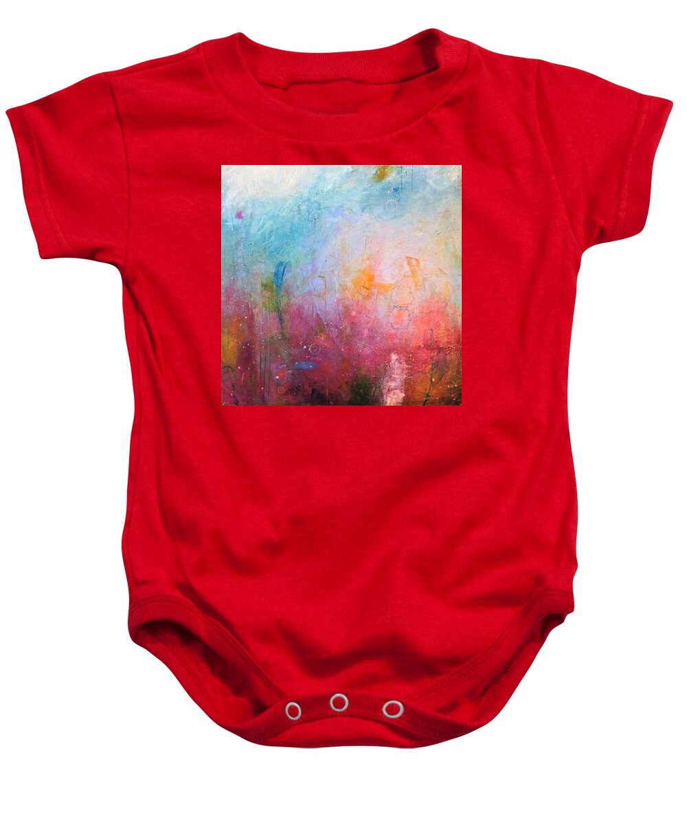 Acrylic Baby Onesie featuring the painting Spring Swing by Brenda O'Quin
