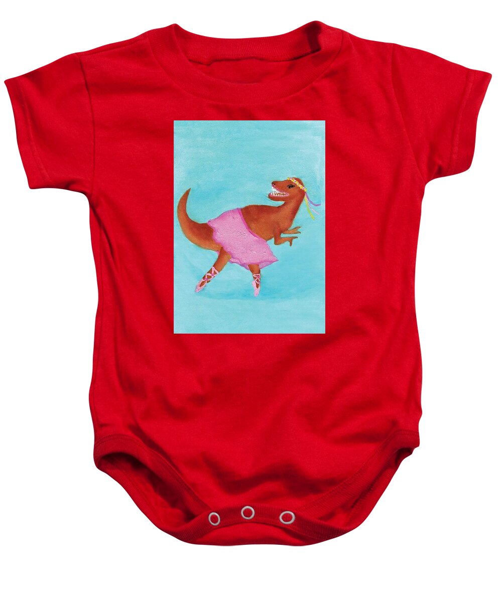 Ballet Baby Onesie featuring the painting Swan Rex by Misty Morehead
