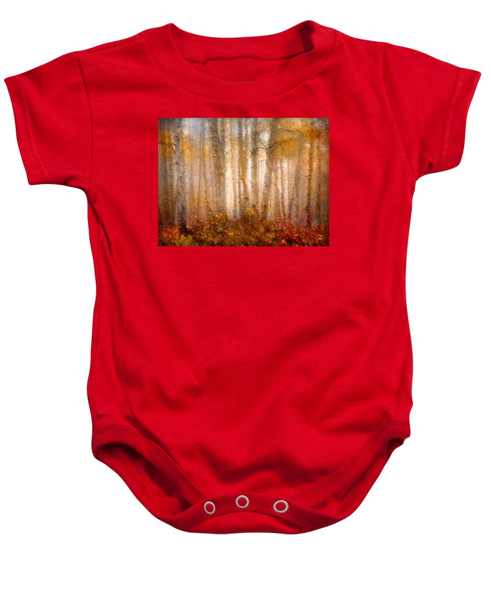 Trees Baby Onesie featuring the painting Trees by Vart Studio