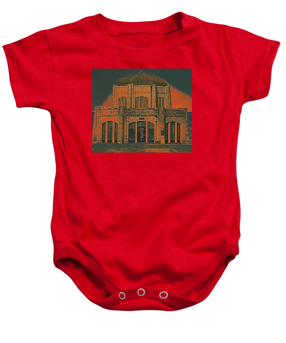 Vista House Baby Onesie featuring the digital art Vista House by Jerry Cahill