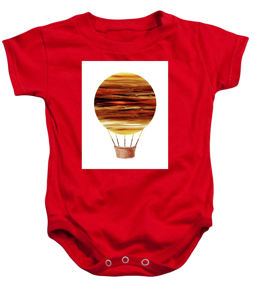 Watercolor Baby Onesie featuring the painting Watercolor Silhouette Hot Air Balloon XV by Irina Sztukowski