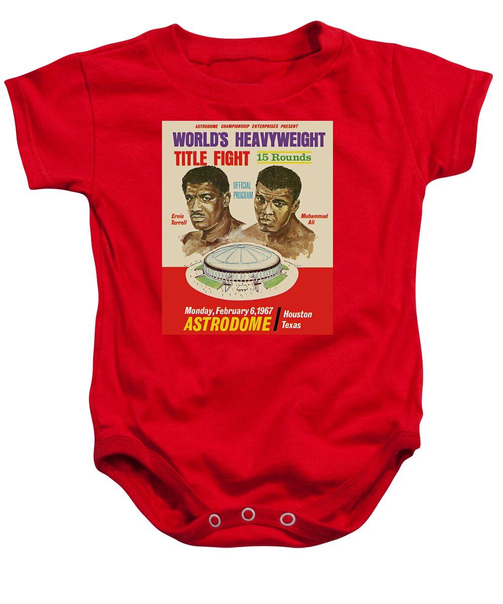 Poster Baby Onesie featuring the painting Mohammed Ali vs Ernie Terrell 1967 Fight by MotionAge Designs