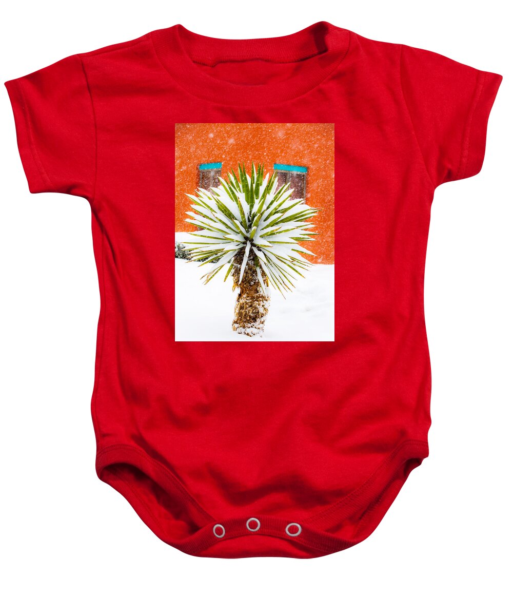 Taos Baby Onesie featuring the photograph New Mexico Christmas Tree #1 by Elijah Rael