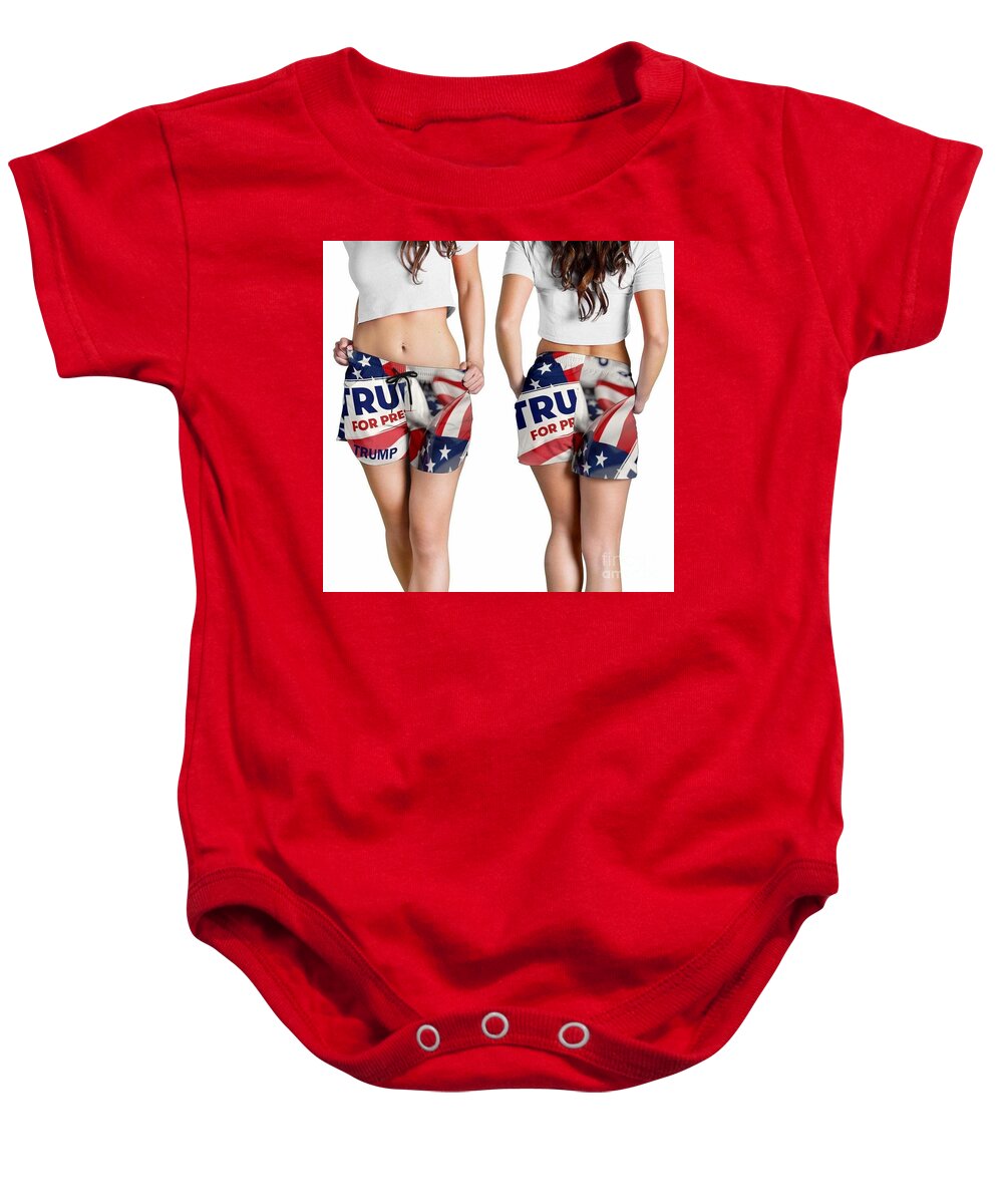 Trump Baby Onesie featuring the photograph Trump Girl 2 by Action