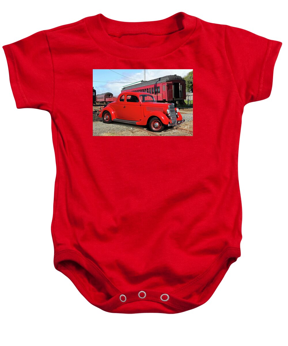 1935 Ford Deluxe Coupe Baby Onesie featuring the photograph 1935 Ford Deluxe Coupe #4 by Dave Koontz