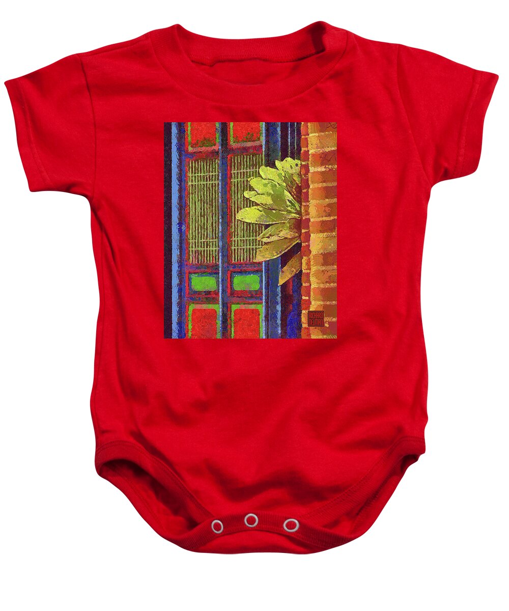 Abstract Baby Onesie featuring the mixed media 677 Architectural Color Riot, Youth Activity Center, Kenting, Taiwan by Richard Neuman Architectural Gifts