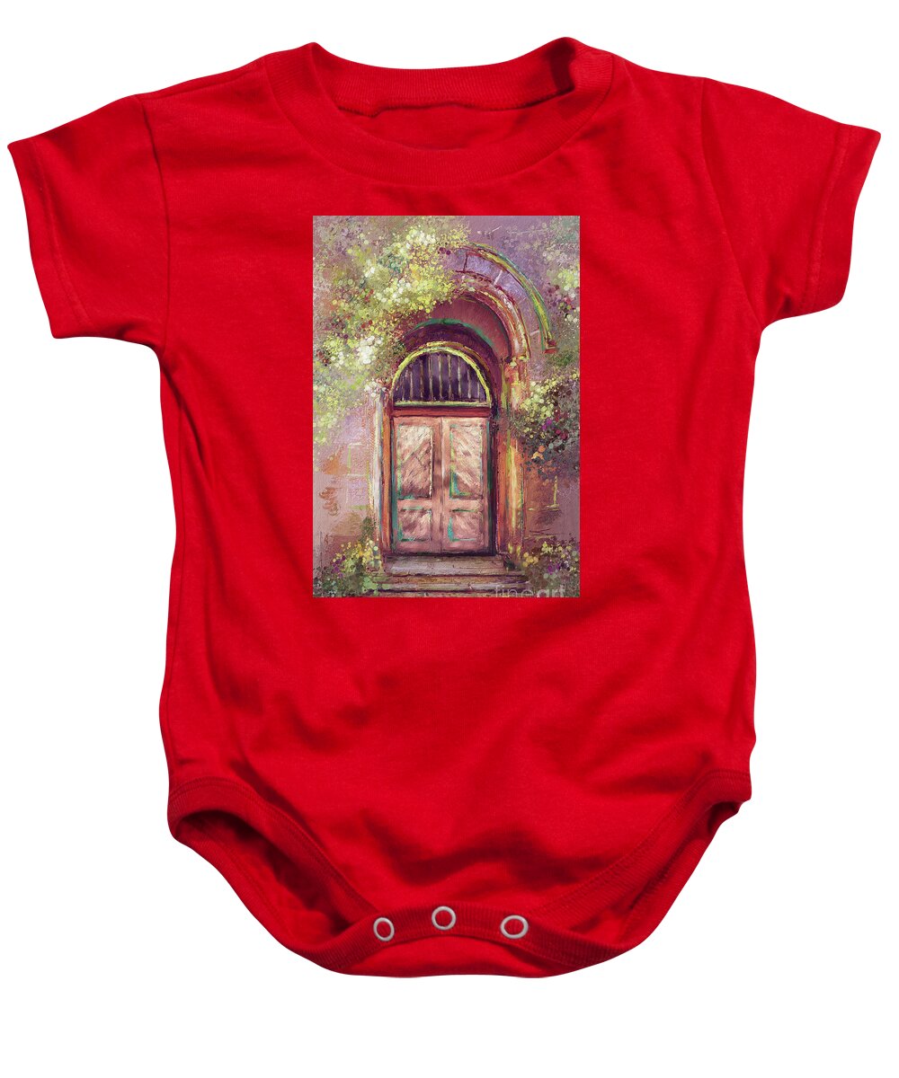 Door Baby Onesie featuring the digital art A Beautiful Mystery by Lois Bryan