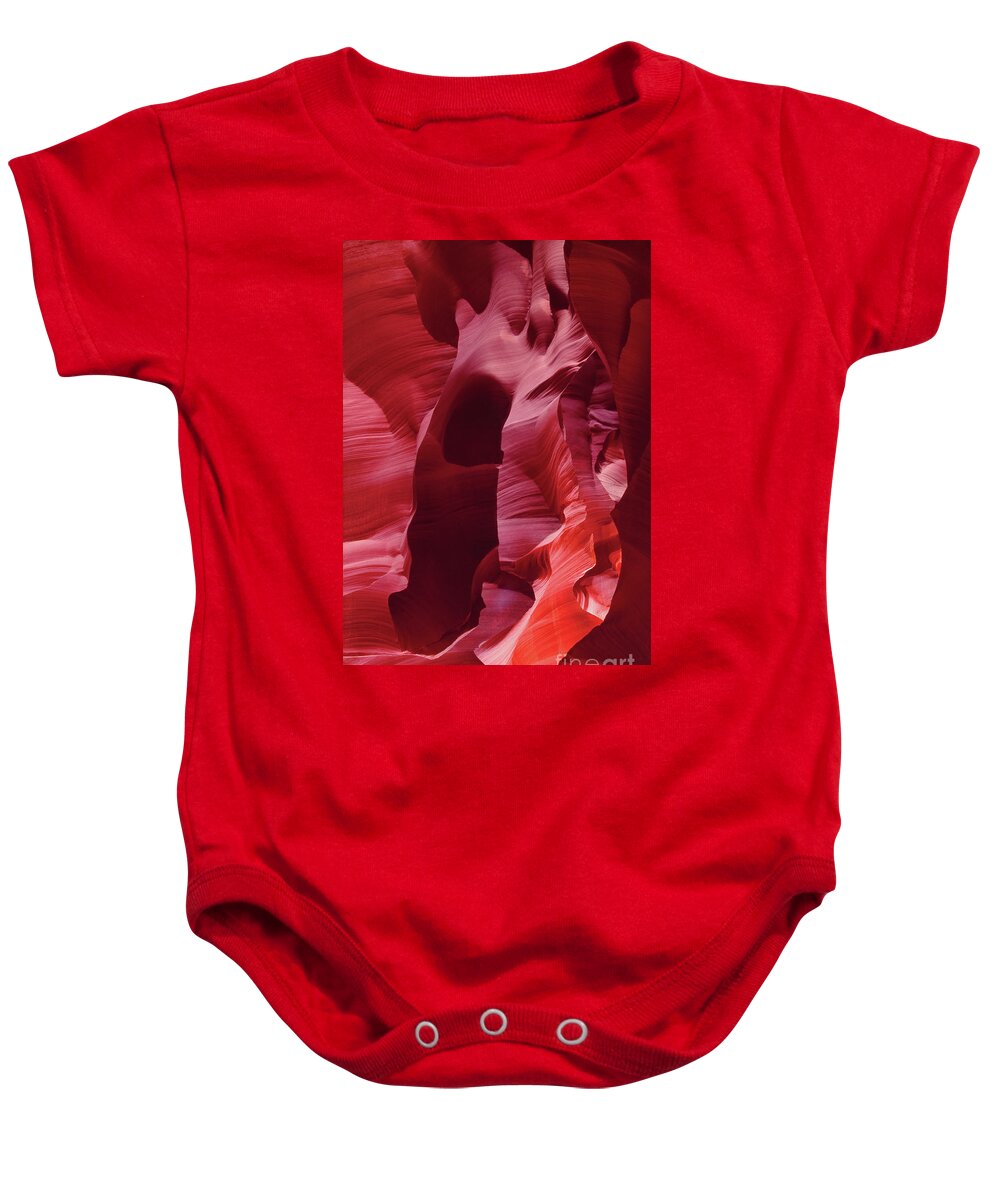 Dave Welling Baby Onesie featuring the photograph Abstract Sandstone Detail Lower Antelope Slot Canyon Arizona by Dave Welling