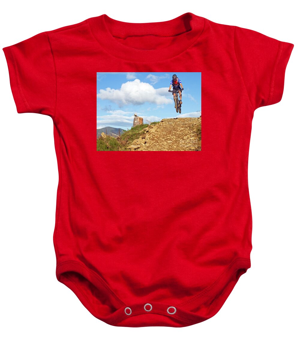 Mountain Baby Onesie featuring the photograph Airtime Horizontal by Robert Douglas