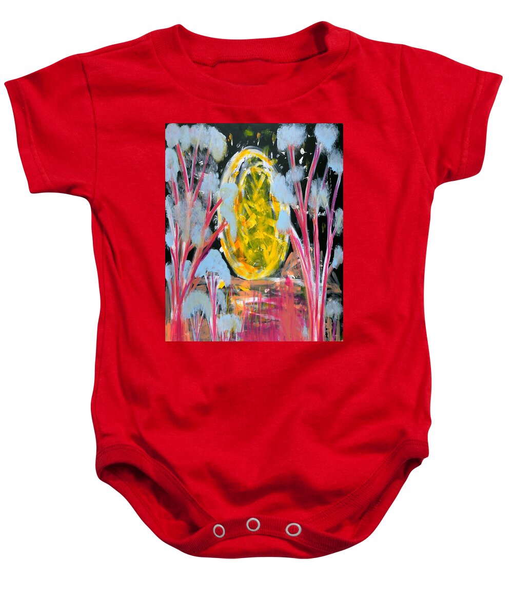Australian Art Baby Onesie featuring the painting Australian outback by Peter Johnstone