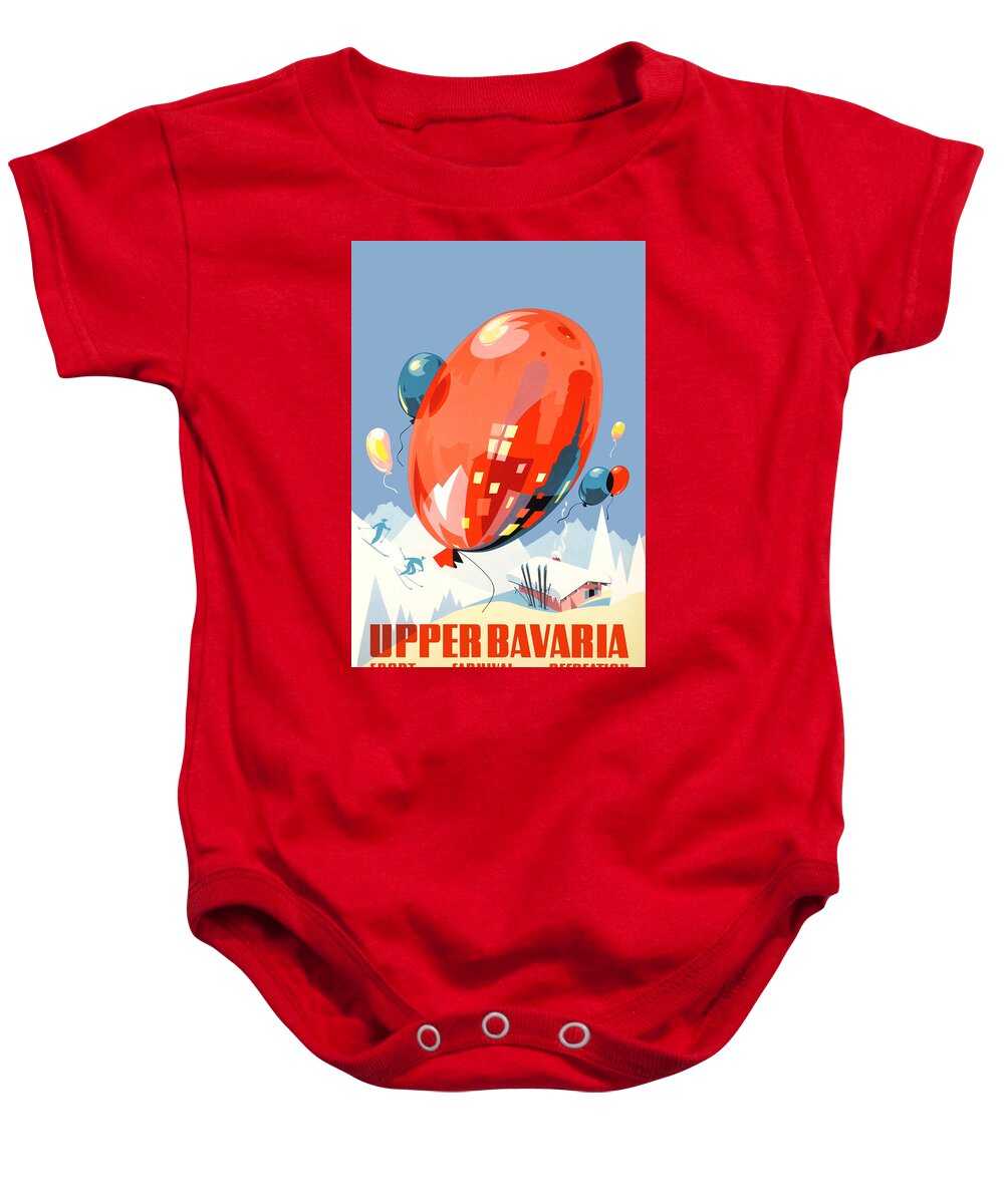 Balloons Baby Onesie featuring the digital art Balloons Over Upper Bavaria by Long Shot