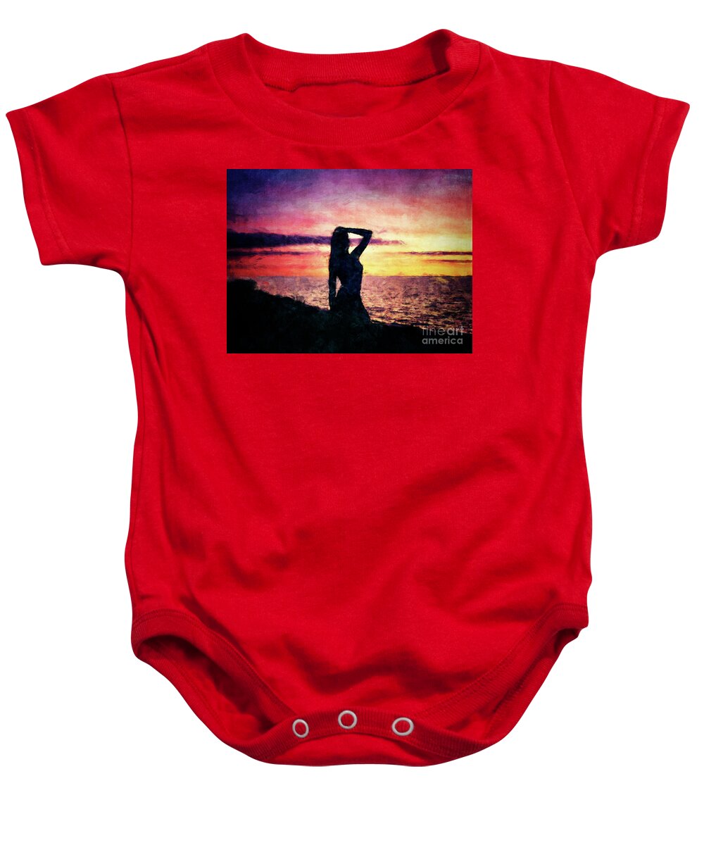Beauty Baby Onesie featuring the digital art Beautiful Silhouette by Phil Perkins
