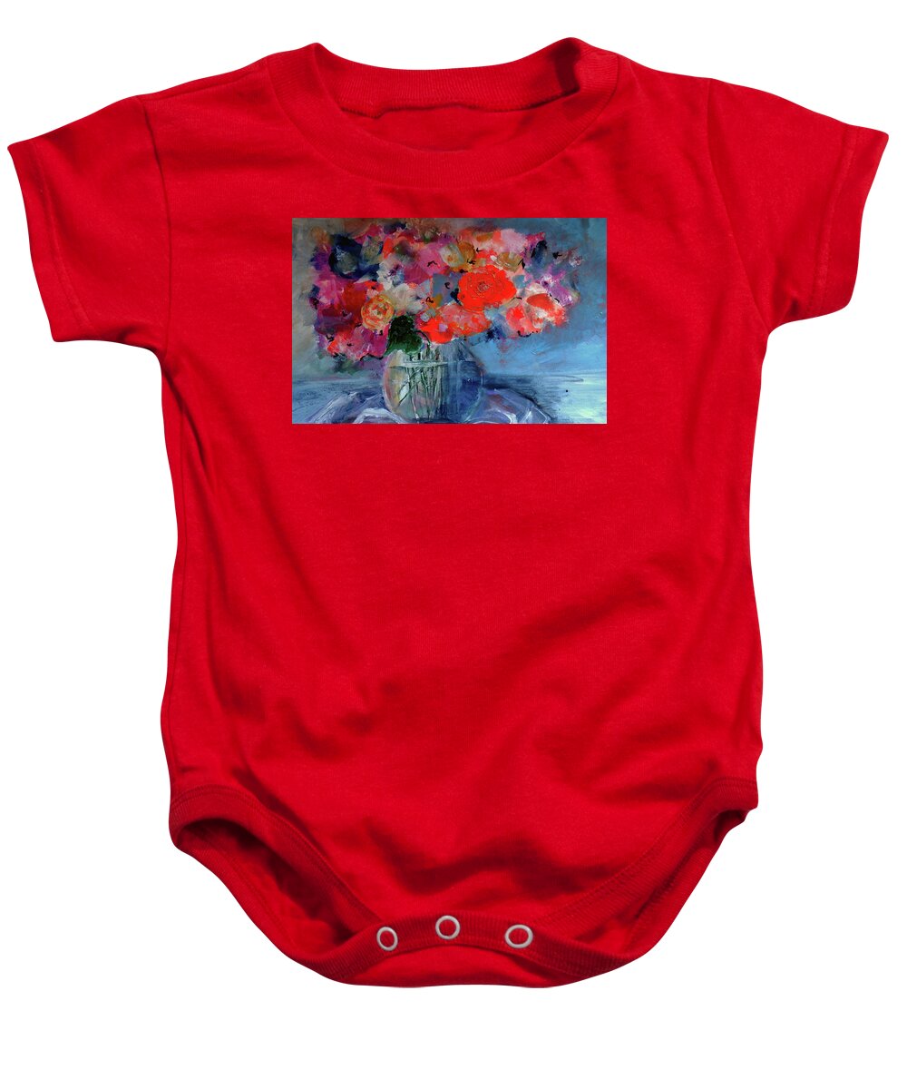 Big Baby Onesie featuring the digital art Big Fat Beautiful Bouquet Abstract by Lisa Kaiser