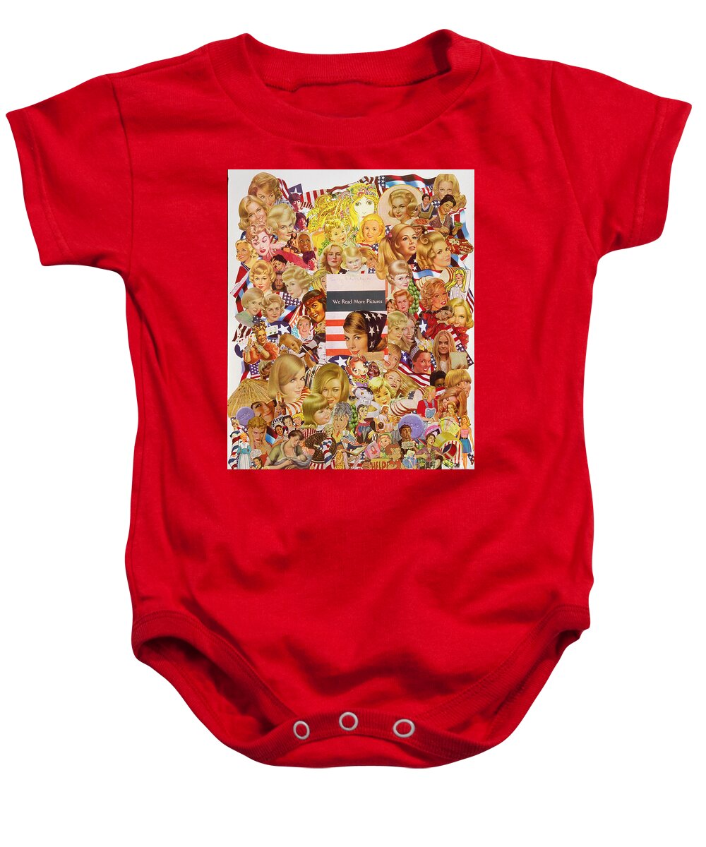 Women Baby Onesie featuring the mixed media Blonde American Style by Sally Edelstein