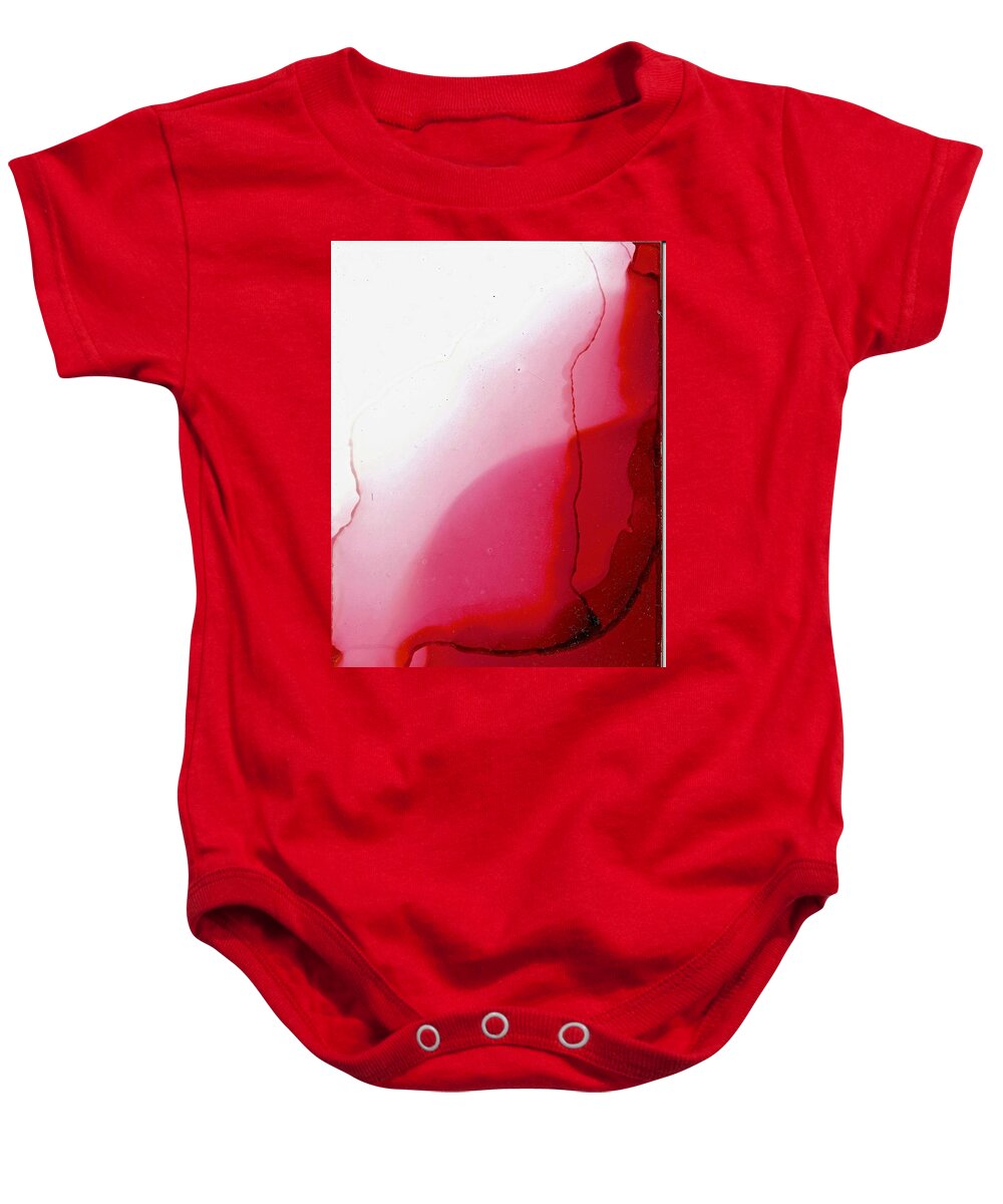 Red Baby Onesie featuring the painting Blood Money by Eric Fischer