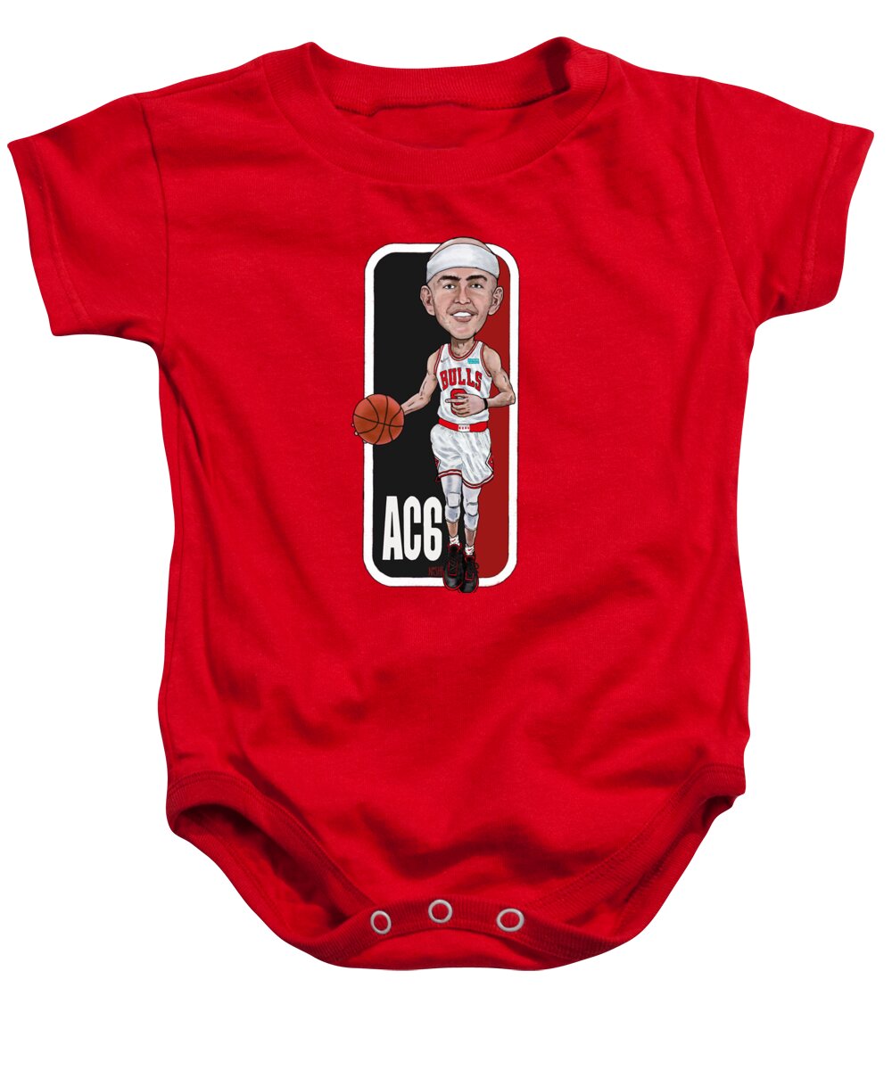 Alex Caruso Baby Onesie featuring the digital art CaruShow Windy City by Jeremy Nash