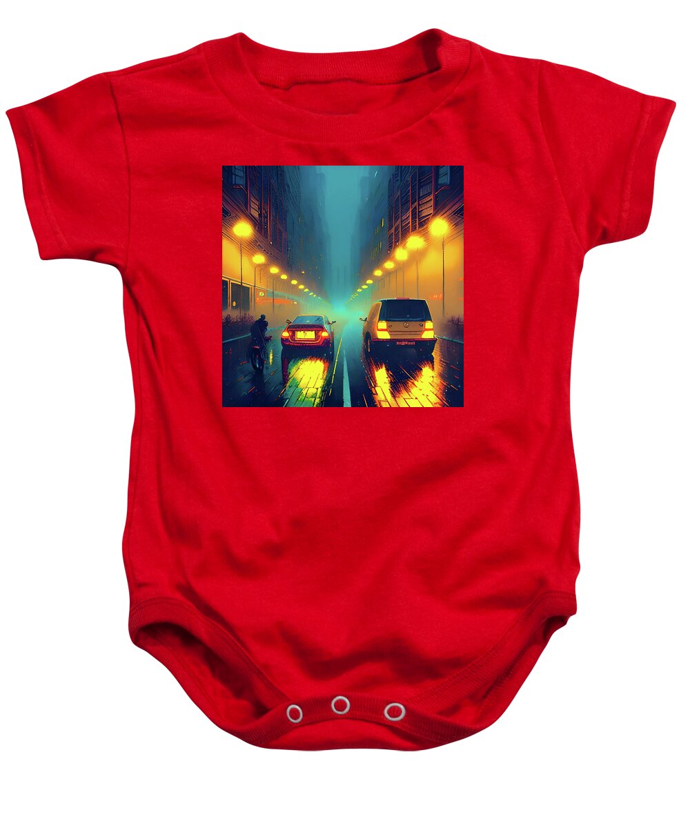 City Baby Onesie featuring the digital art Cityscapes 75 by Fred Larucci
