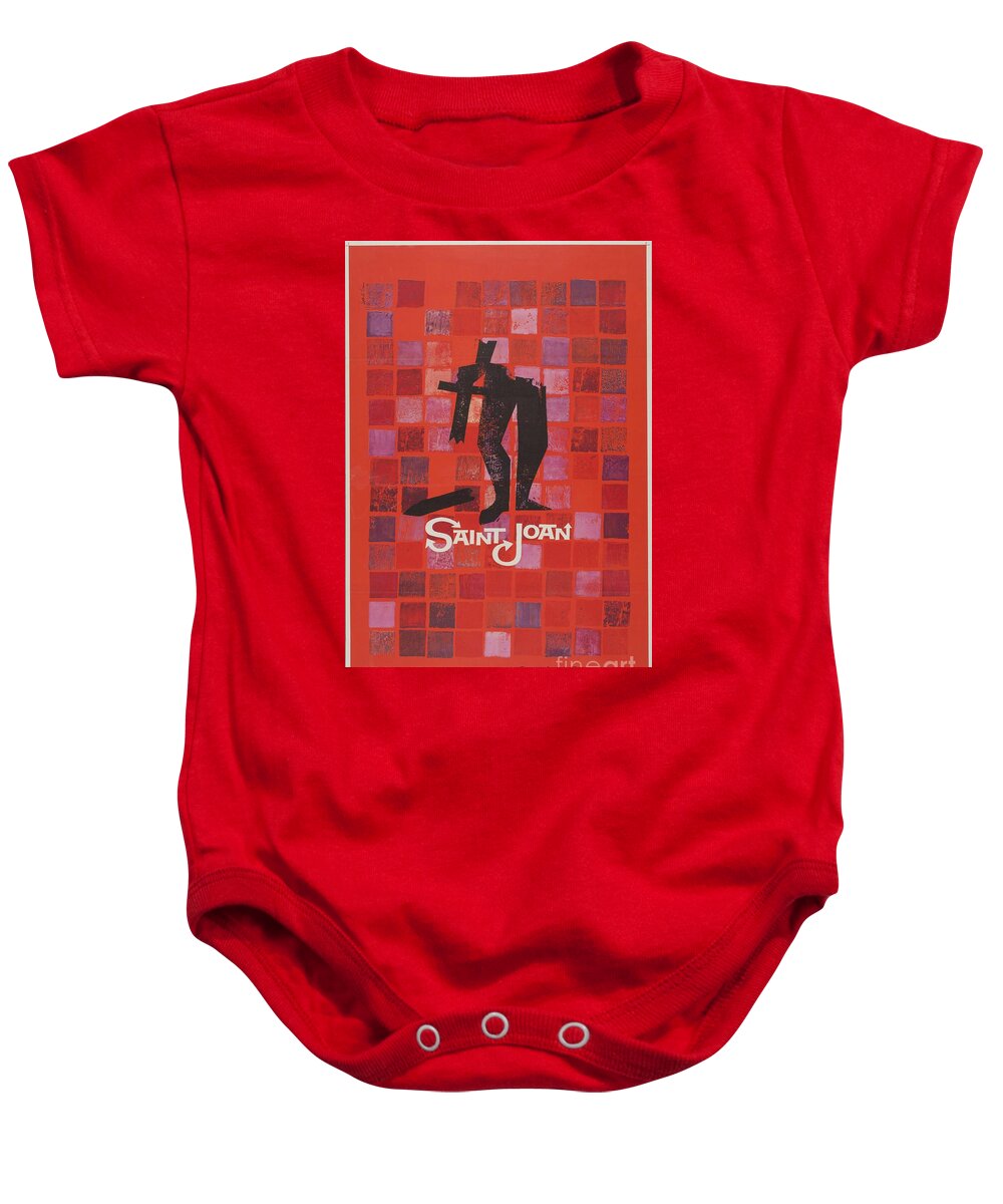 Saint Baby Onesie featuring the painting Classic Movie Poster - Saint Joan by Esoterica Art Agency
