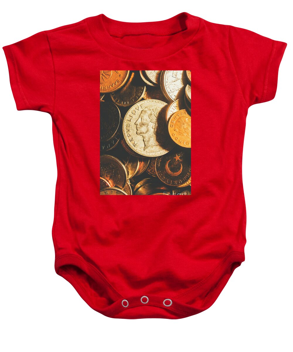 Business Baby Onesie featuring the photograph Coin Commerce by Jorgo Photography