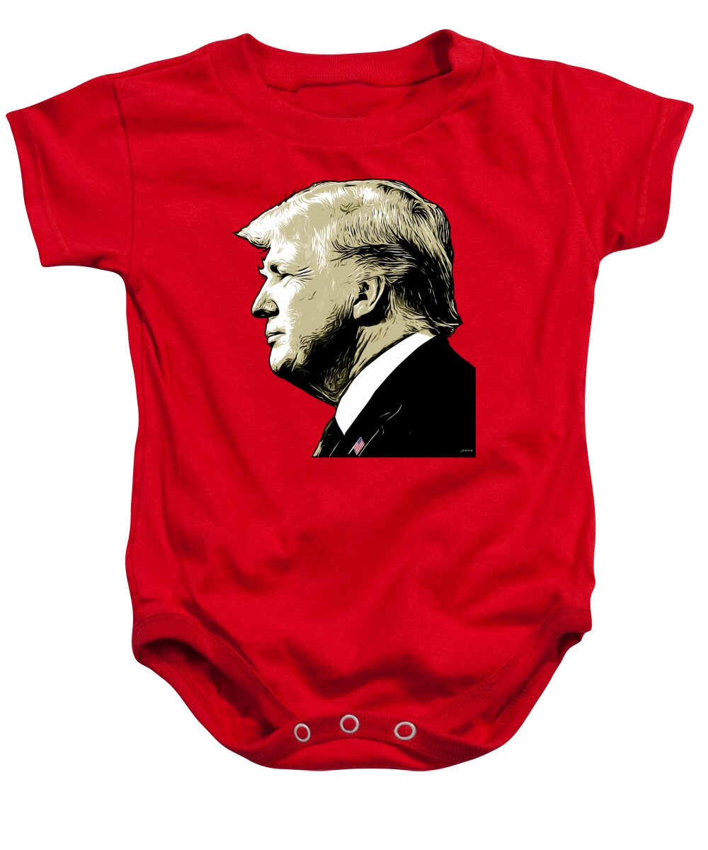 Trump Baby Onesie featuring the digital art Donald Trump by Greg Joens