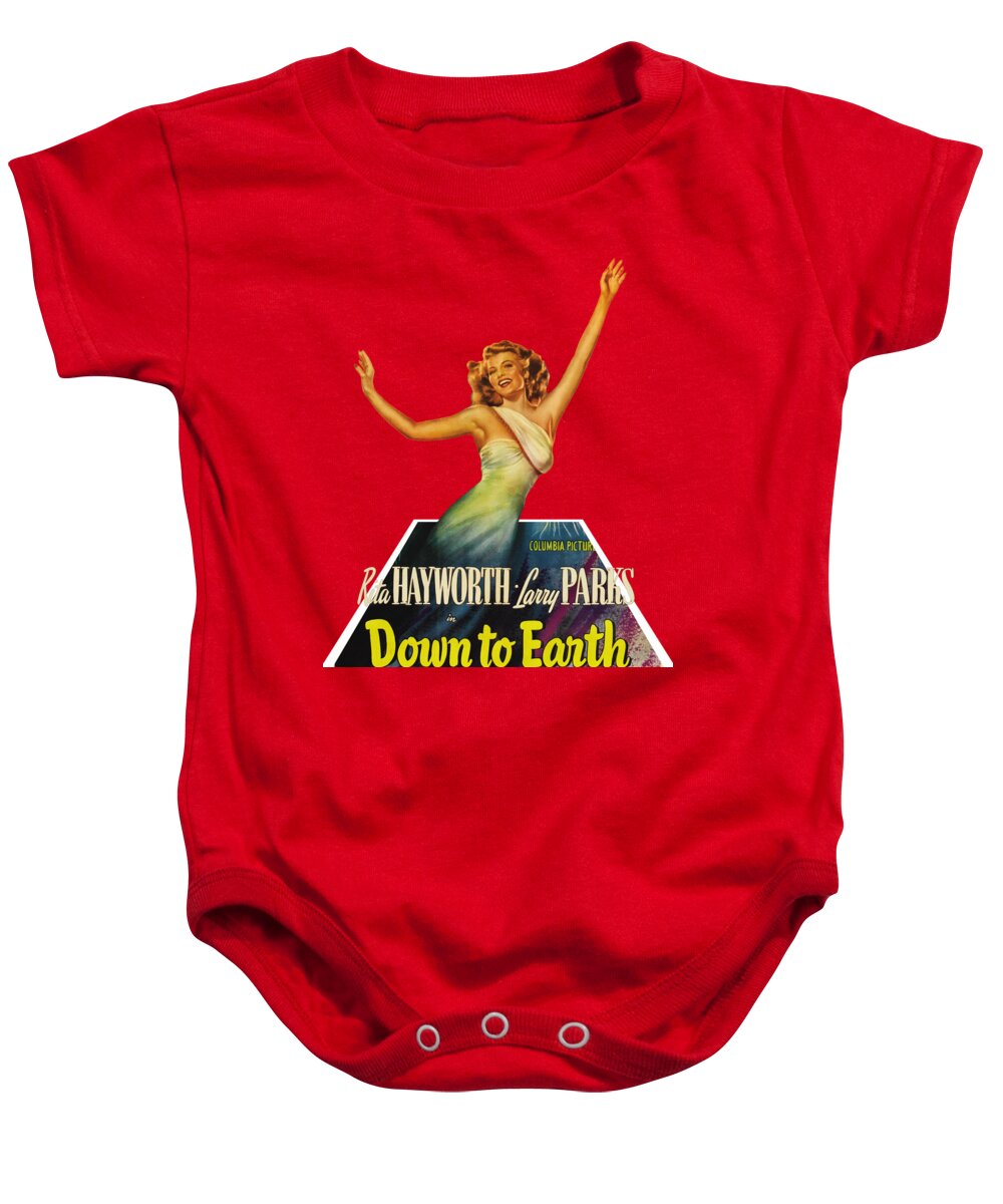 Down Baby Onesie featuring the mixed media ''Down to Earth'', 1947, 3d movie poster by Movie World Posters