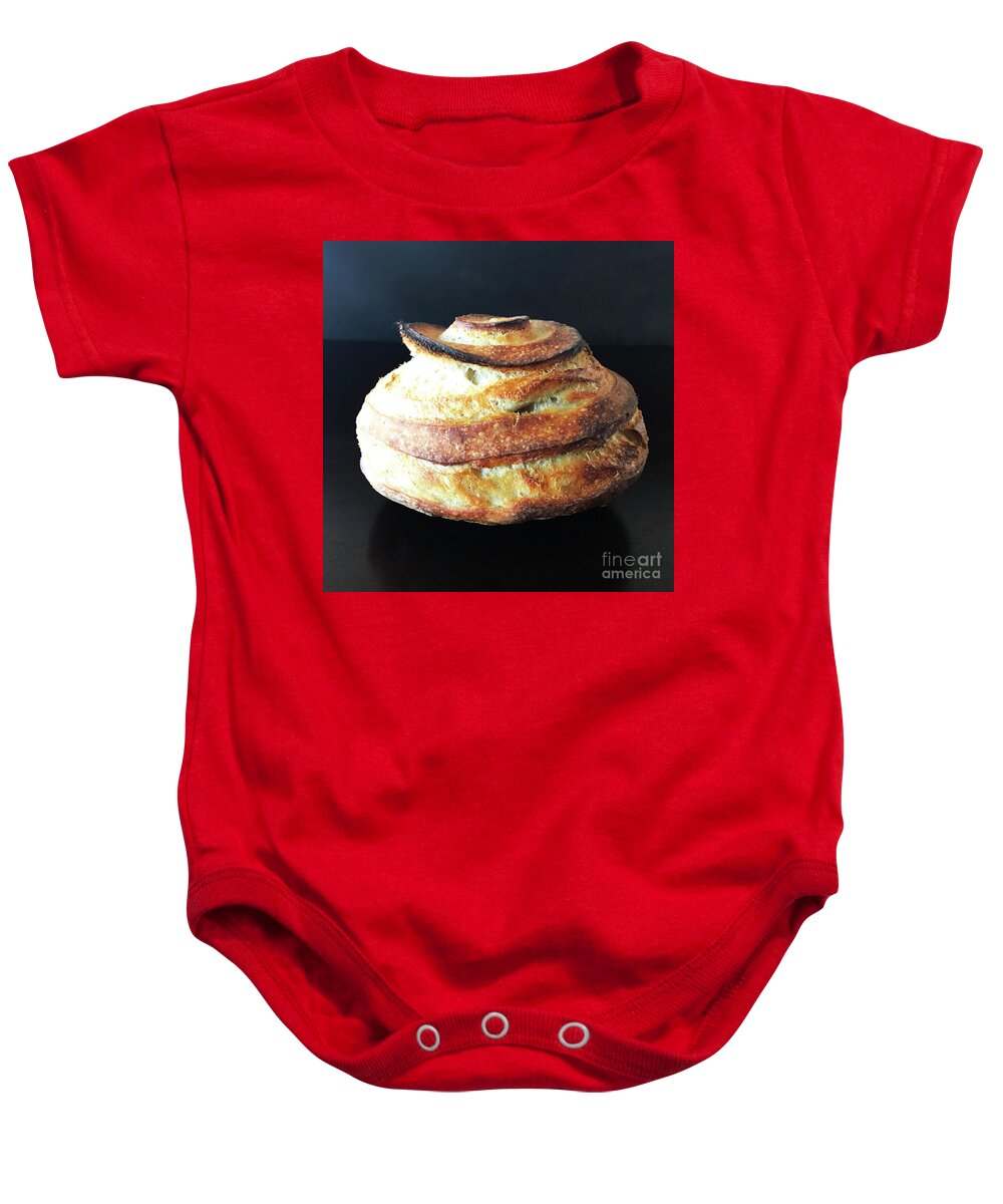  Baby Onesie featuring the photograph Dramatic Spiral Sourdough Quartet 7 by Amy E Fraser