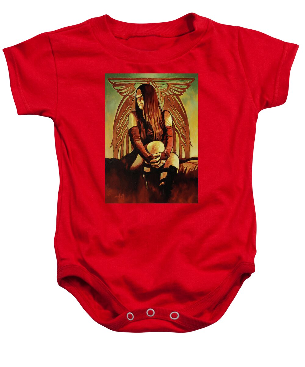 Girl Baby Onesie featuring the painting Empress Magicka by Sv Bell