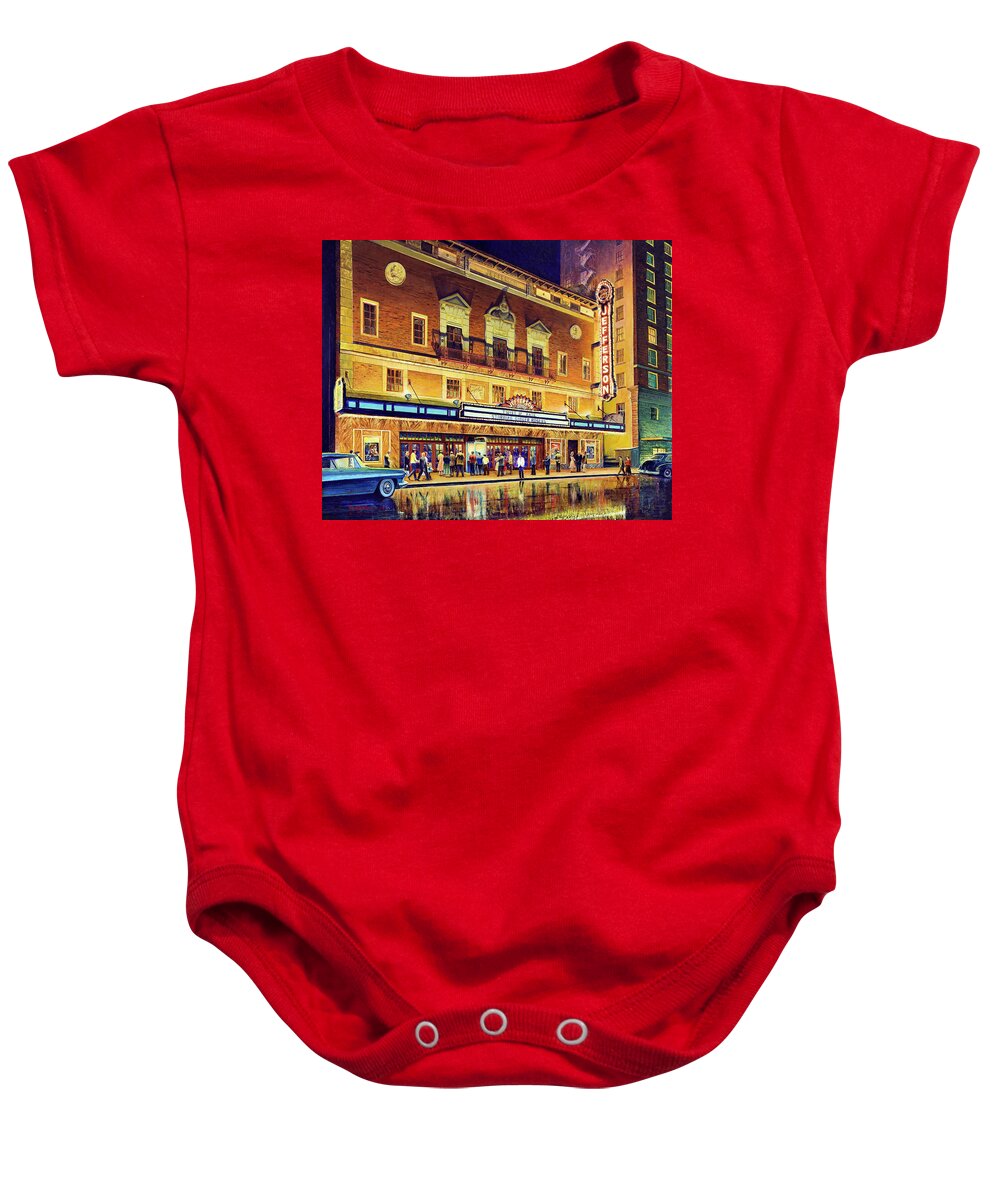 Beaumont Baby Onesie featuring the painting Evening at the Jefferson by Randy Welborn