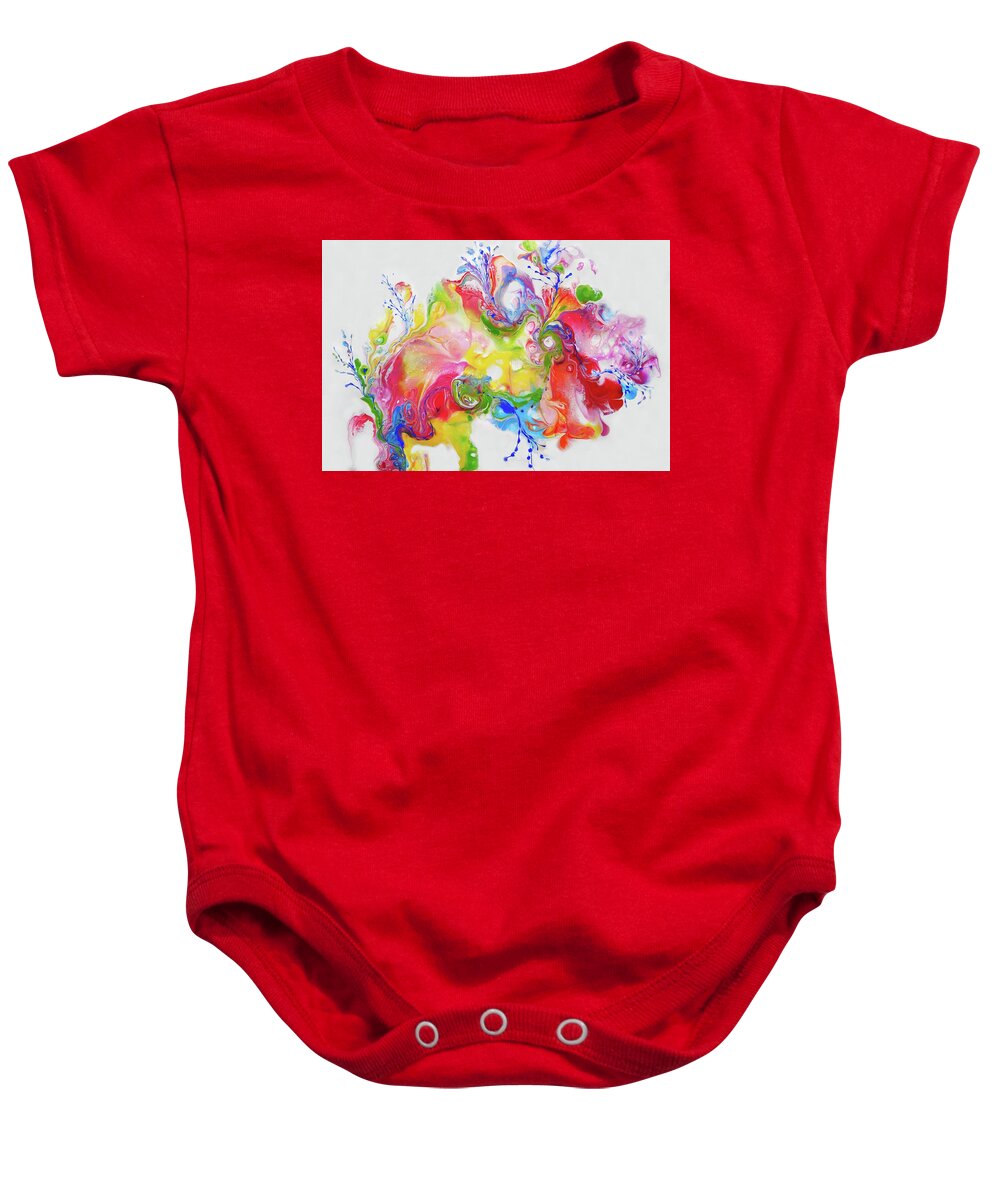 Rainbow Colors Baby Onesie featuring the painting Ever Growing 2 by Deborah Erlandson