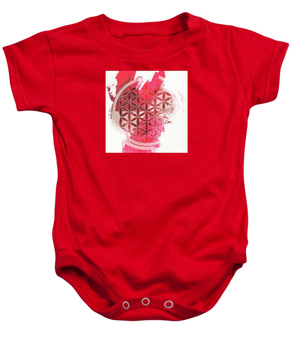 Flower Of Life Baby Onesie featuring the digital art Flower of Life_5 by Az Jackson