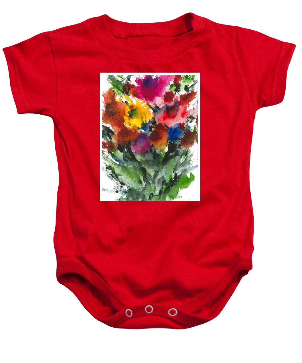Water Baby Onesie featuring the painting Flower_Now by Loretta Coca