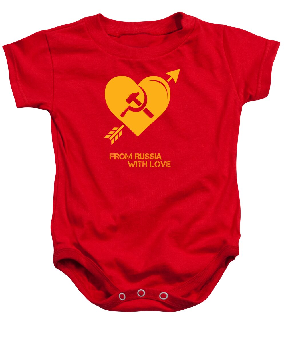 From Russia With Love Baby Onesie featuring the digital art From Russia With Love - Alternative Movie Poster by Movie Poster Boy