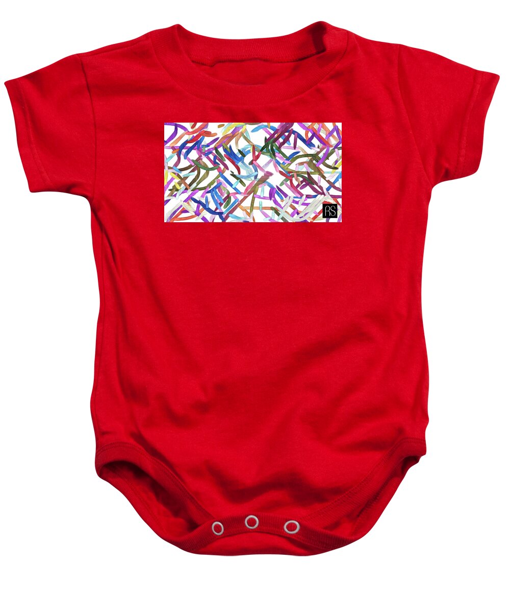 Patterns Baby Onesie featuring the painting Happy Patterns by Rafael Salazar