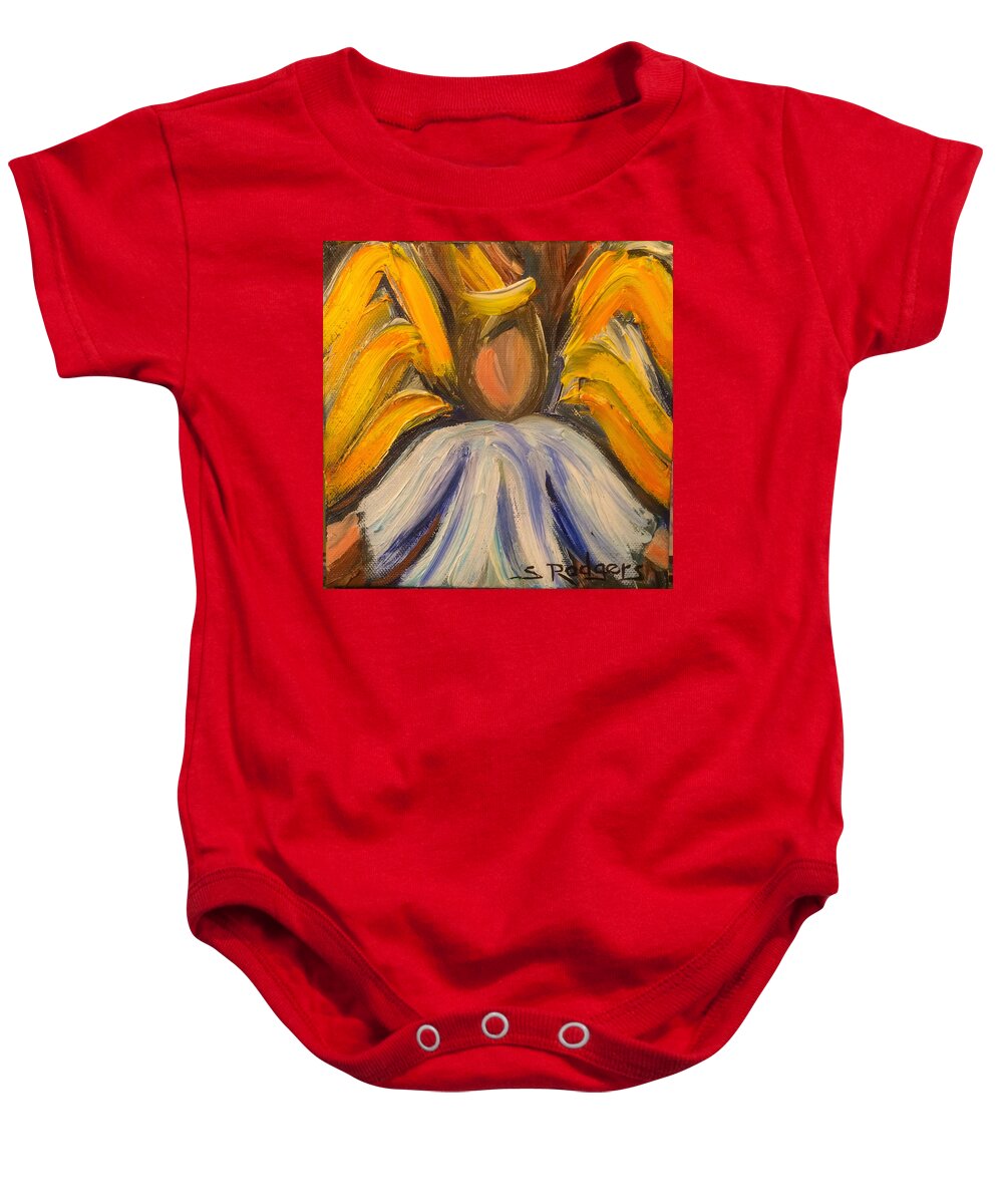 Angel Baby Onesie featuring the painting Heavenly Angel III by Sherrell Rodgers
