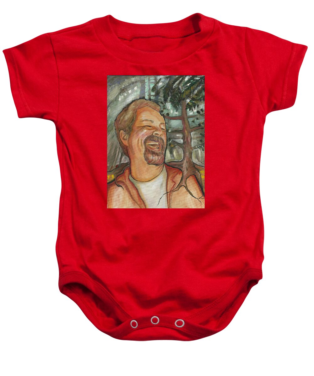 Portraits Baby Onesie featuring the painting His Roots Go Deep by Catharine Gallagher