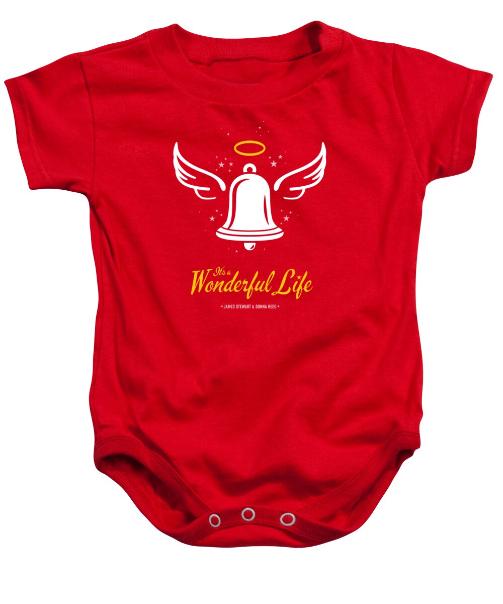 It's A Wonderful Life Baby Onesie featuring the digital art It's a Wonderful Life - Alternative Movie Poster by Movie Poster Boy