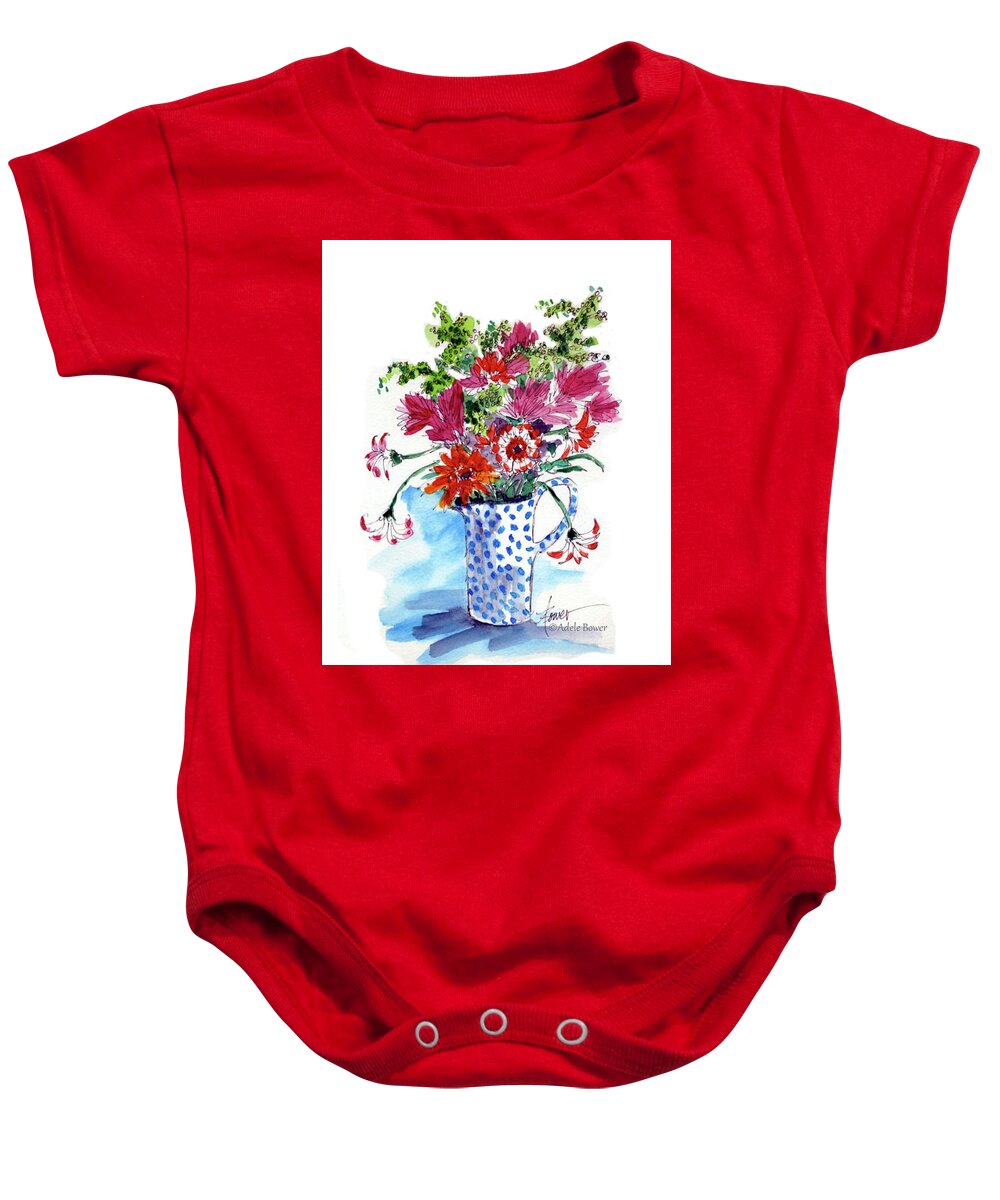 Flowers Baby Onesie featuring the painting Julia's Bouquet by Adele Bower