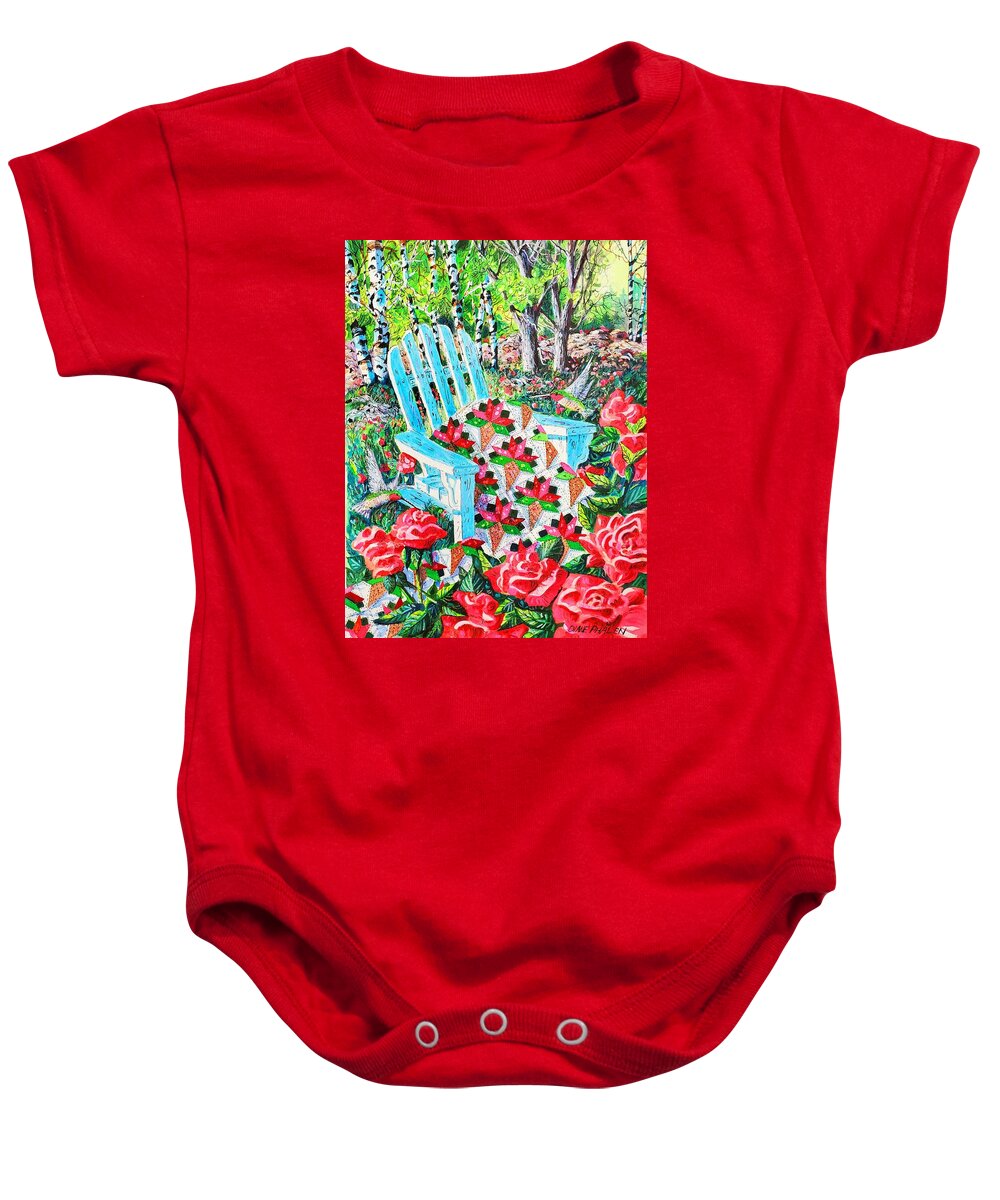 Roses Baby Onesie featuring the painting June Roses by Diane Phalen