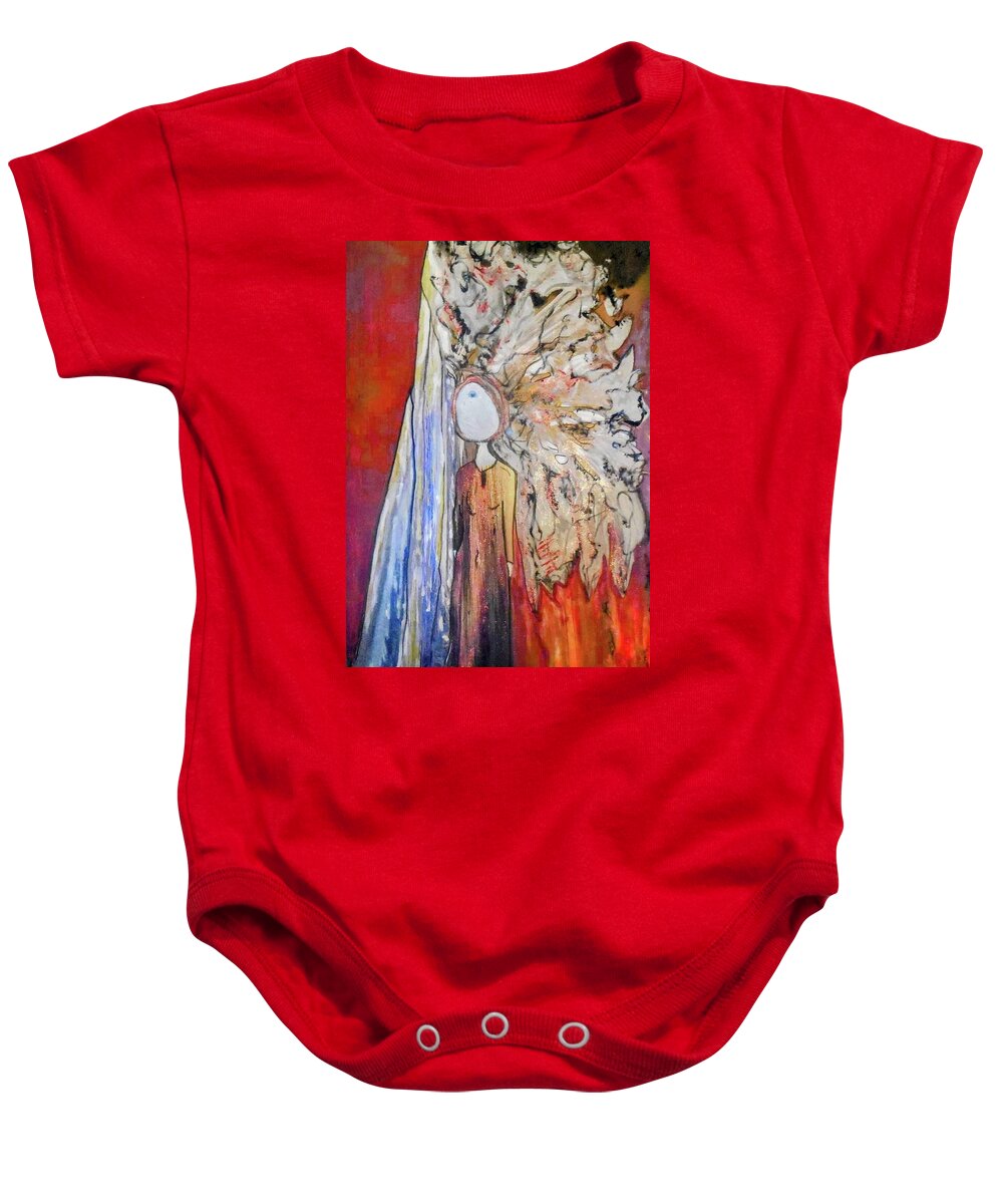 Semi Abstract Baby Onesie featuring the painting Lightworker by Karen Lillard