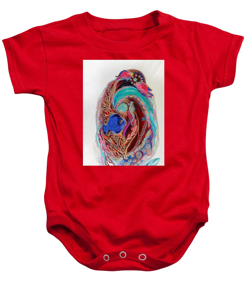 Sea Life Baby Onesie featuring the painting Mare nostrum series #9 by Elena Kotliarker