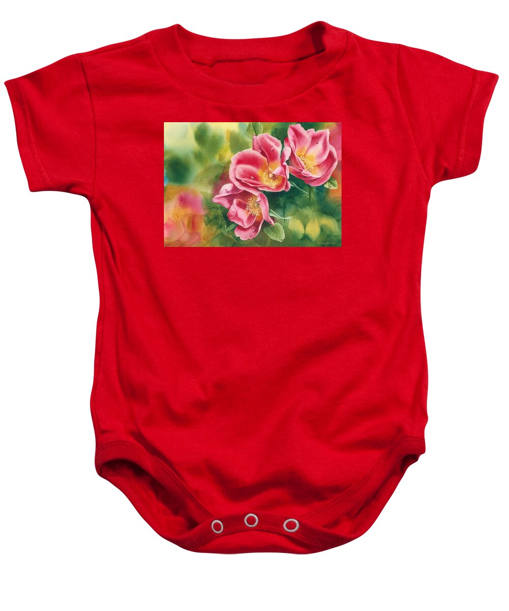 Flower Baby Onesie featuring the painting Misty Roses by Espero Art