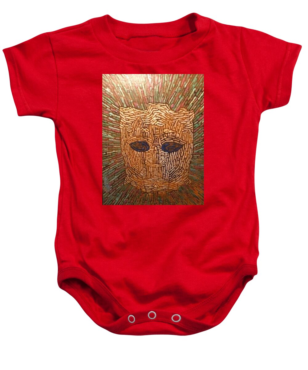 Masquerade Baby Onesie featuring the painting Monster by Darren Whitson
