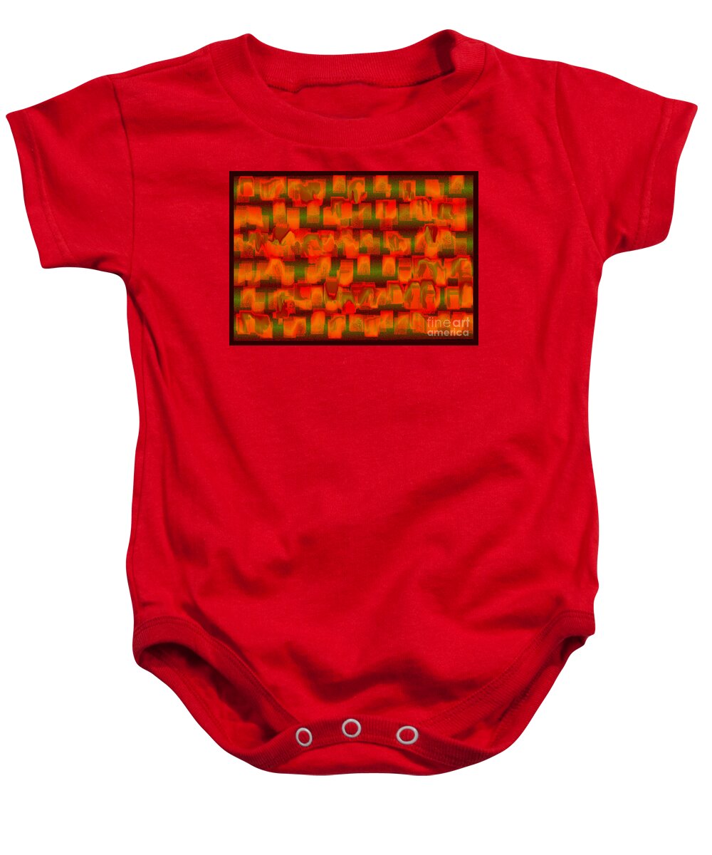 Abstract Baby Onesie featuring the digital art Orderly Jumble by Kae Cheatham