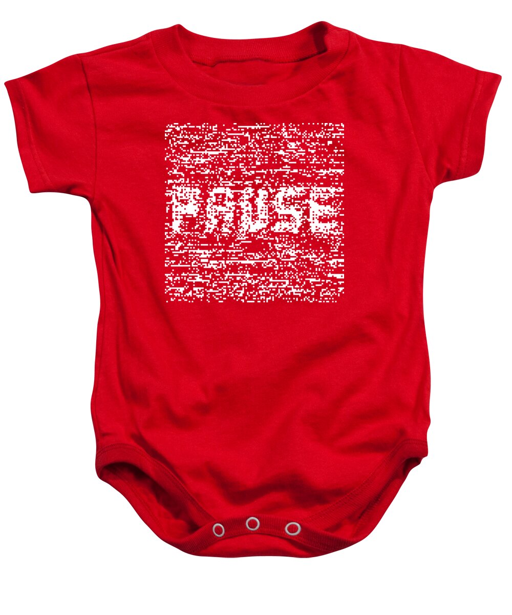 Pause Baby Onesie featuring the digital art Pause, Digital Noise by Cu Biz