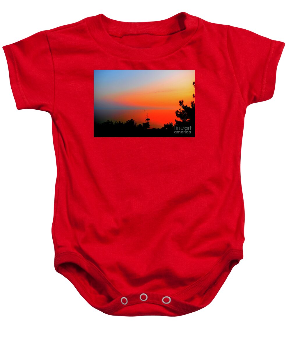 Amazing Sunset Baby Onesie featuring the photograph Peace of Harmony Sunset In The Bay by Leonida Arte