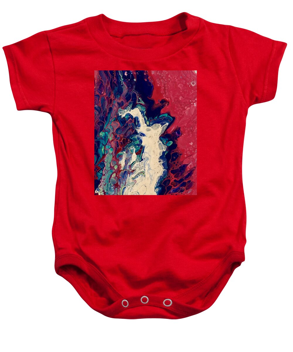 Acrylic Pour Baby Onesie featuring the painting Pentecost by Danielle Rosaria